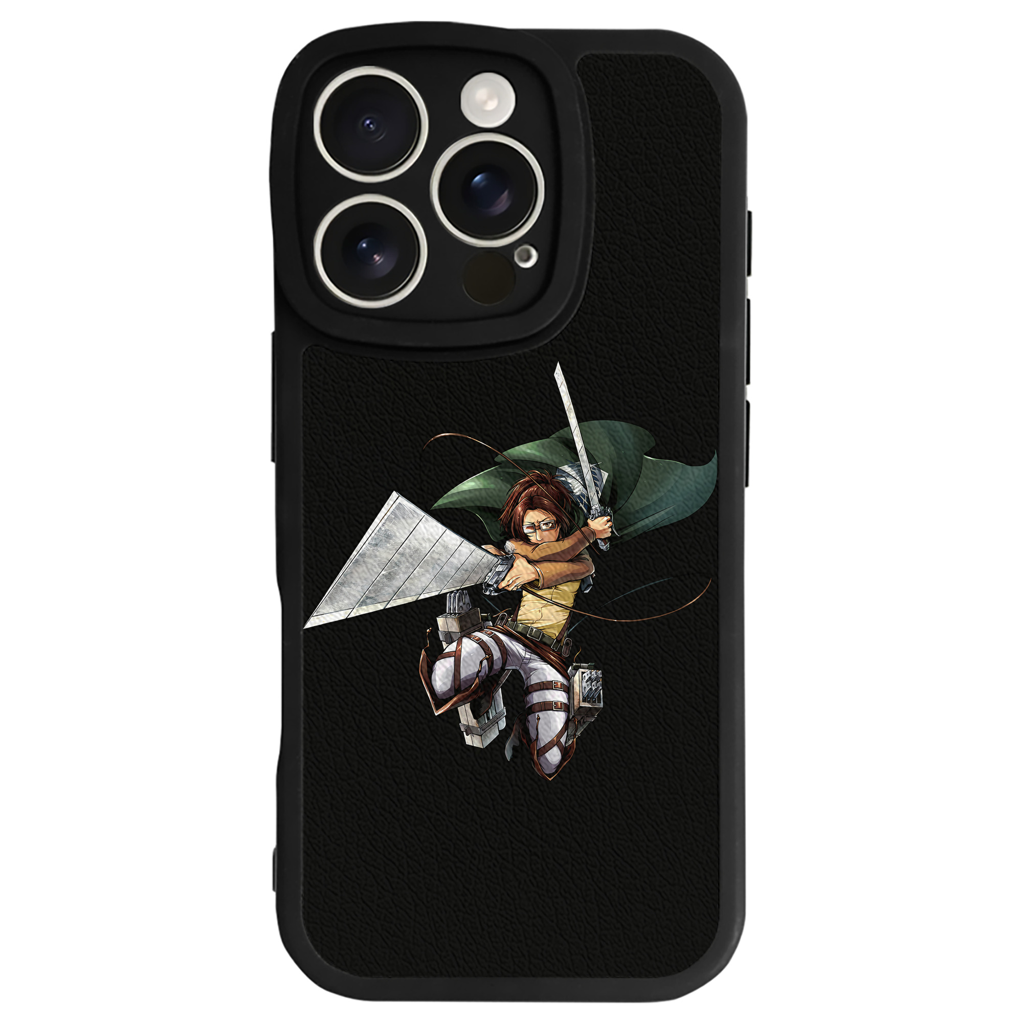 （画像用） 進撃の巨人 ハンジ·ゾエ Attack on Titan Hanji Zoe 【iPhone 16シリーズ対応】シリコンスマホケース（レザー調） 材質：シリコン